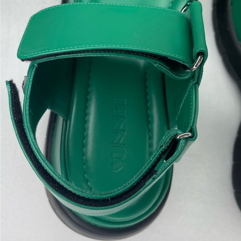 Green Platform Strap Sandals with Chunky Sole - Picture 8 of 11